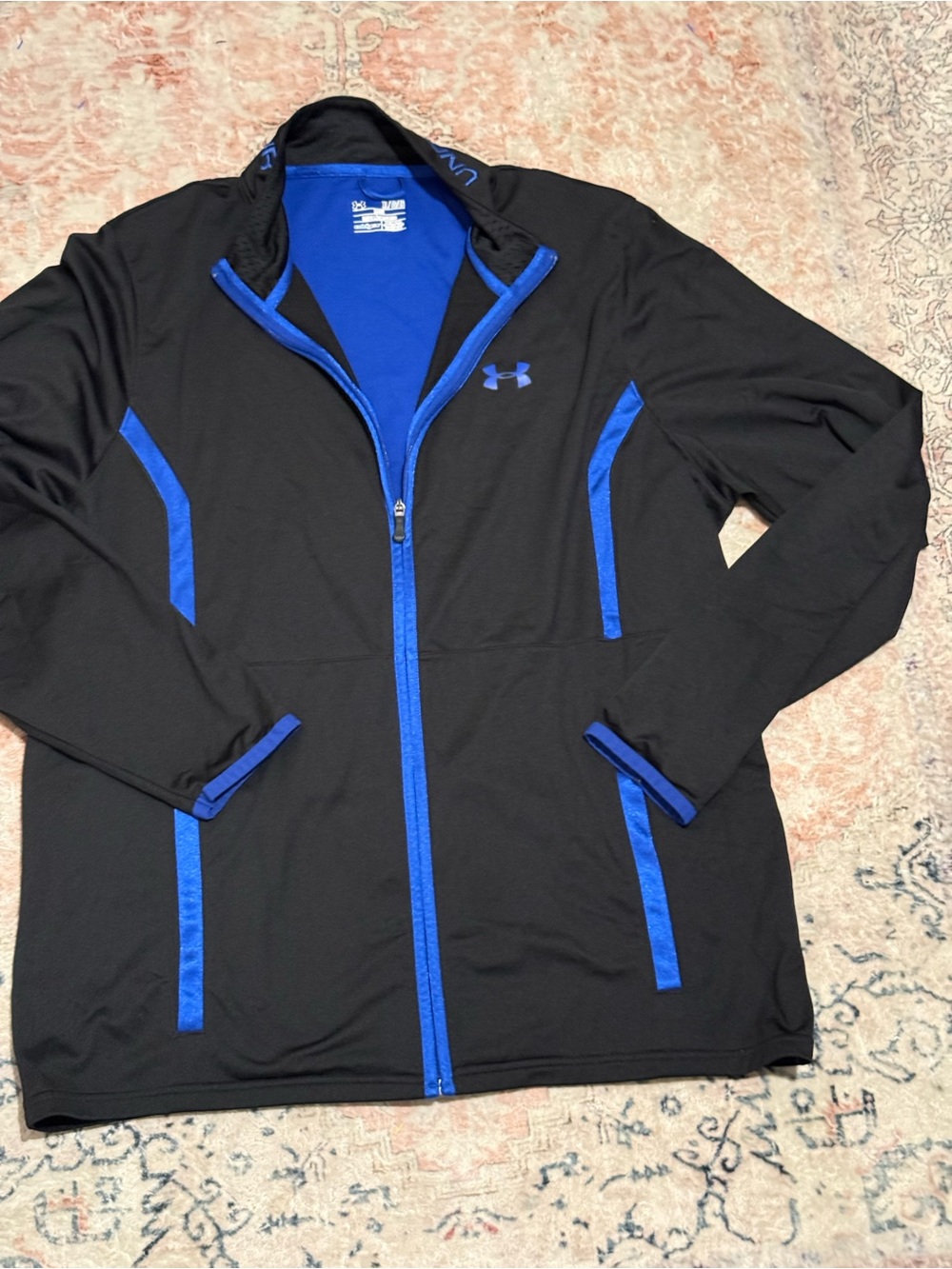 Under Armour Black Jacket with Royal Blue Trim - Full Zip Performance
